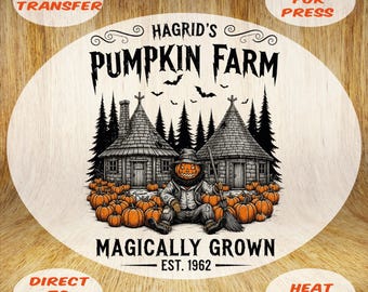 Hagrid's Pumpkin Farm DTF Transfer: Retro Halloween Iron-On