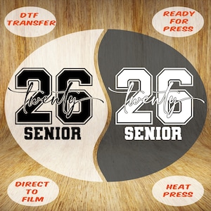 Senior 2026 DTF Transfer: Back to School Iron-On Design