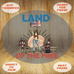 Transfert DTF rétro du 4 juillet : presse à chaud du drapeau des cow-girls, des cow-boys des États-Unis
