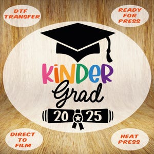 Kindergarten Grad 2025 DTF Transfer: Cheerful Retro Design