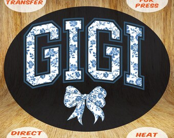 Gigi Chinoiserie DTF Transfer, Mother's Day Gift, Ready to Press