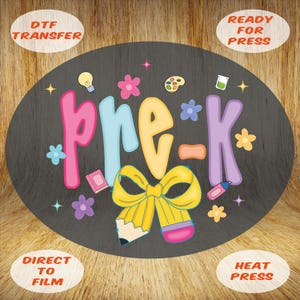 Pre-K First Day of School DTF Transfer: Preppy Coquette Iron-On