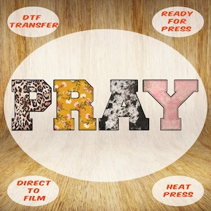 Pray DTF Transfer: Leopard Christian Faith Heat Press, Bible Verse Iron On