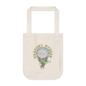 Groene draagtas van biologisch canvas, milieuvriendelijke tas, draagtas bloemsierkunst, boodschappentas, cadeau voor plantenliefhebbers