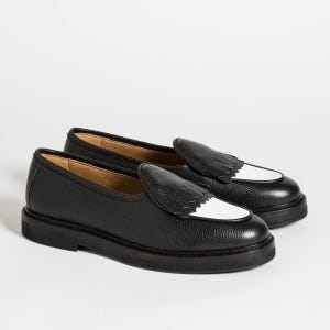 Handmade TwoTone Leather Loafers For Men, Formal Slip On Men, Men Dress Shoes, Luxury Celebrity Slip On, Genuine Cow Leather Shoes Men