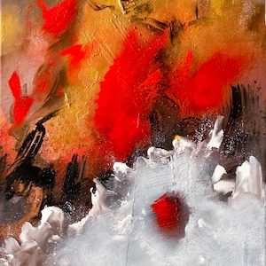 Cuadro Abstracto Moderno en Acrílico  Pintura Contemporánea Hecha a Mano para Decoración de Pared
