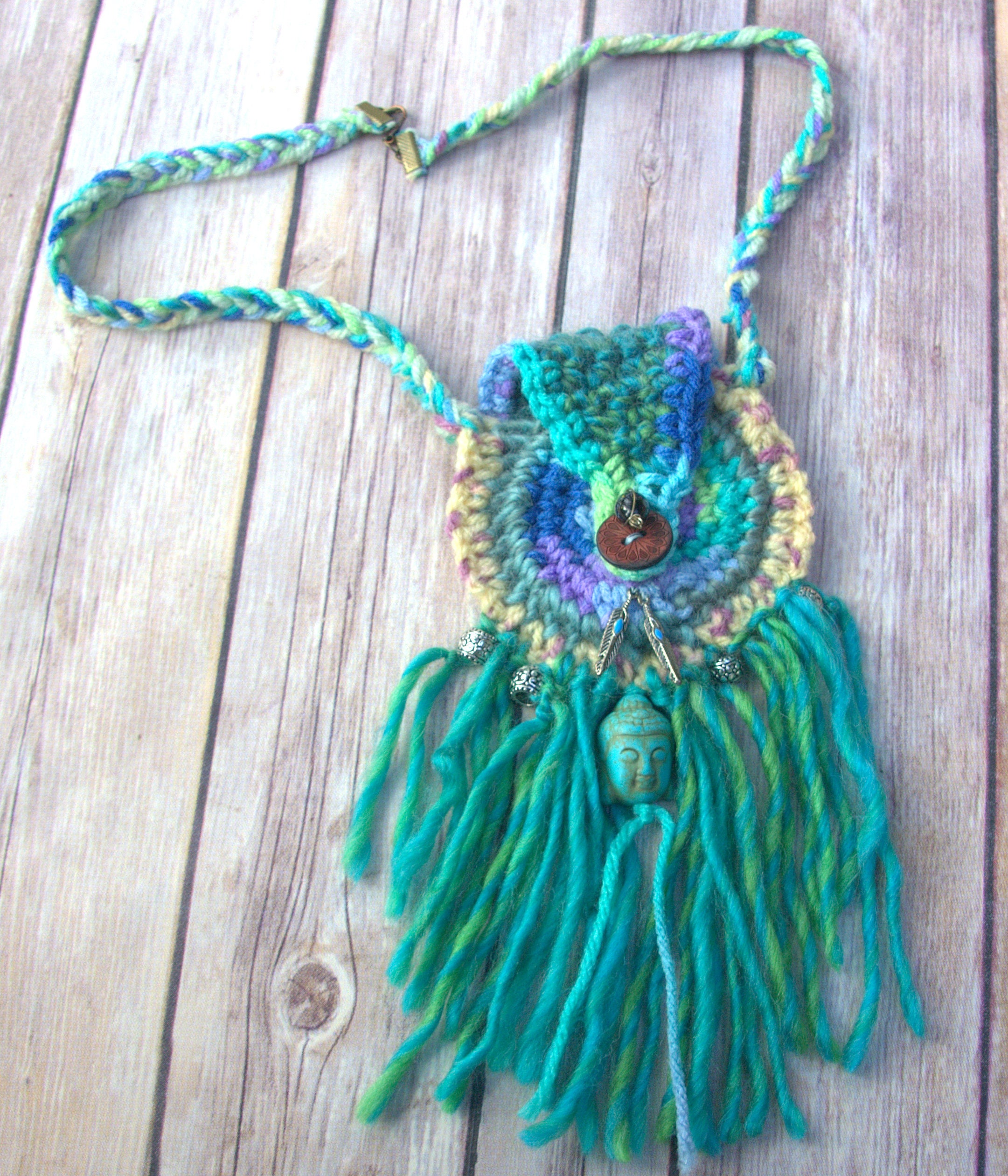 Crochet Amulet Bag crystal bag crochet magical jewelry Etsy