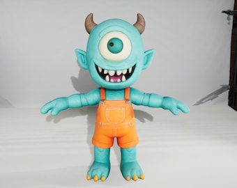 3D Modell - Zyklop Monster Männliche Zeichentrickfigur - Bereit zum Rig - .FBX - Game Ready & Printable - Hohe Qualität
