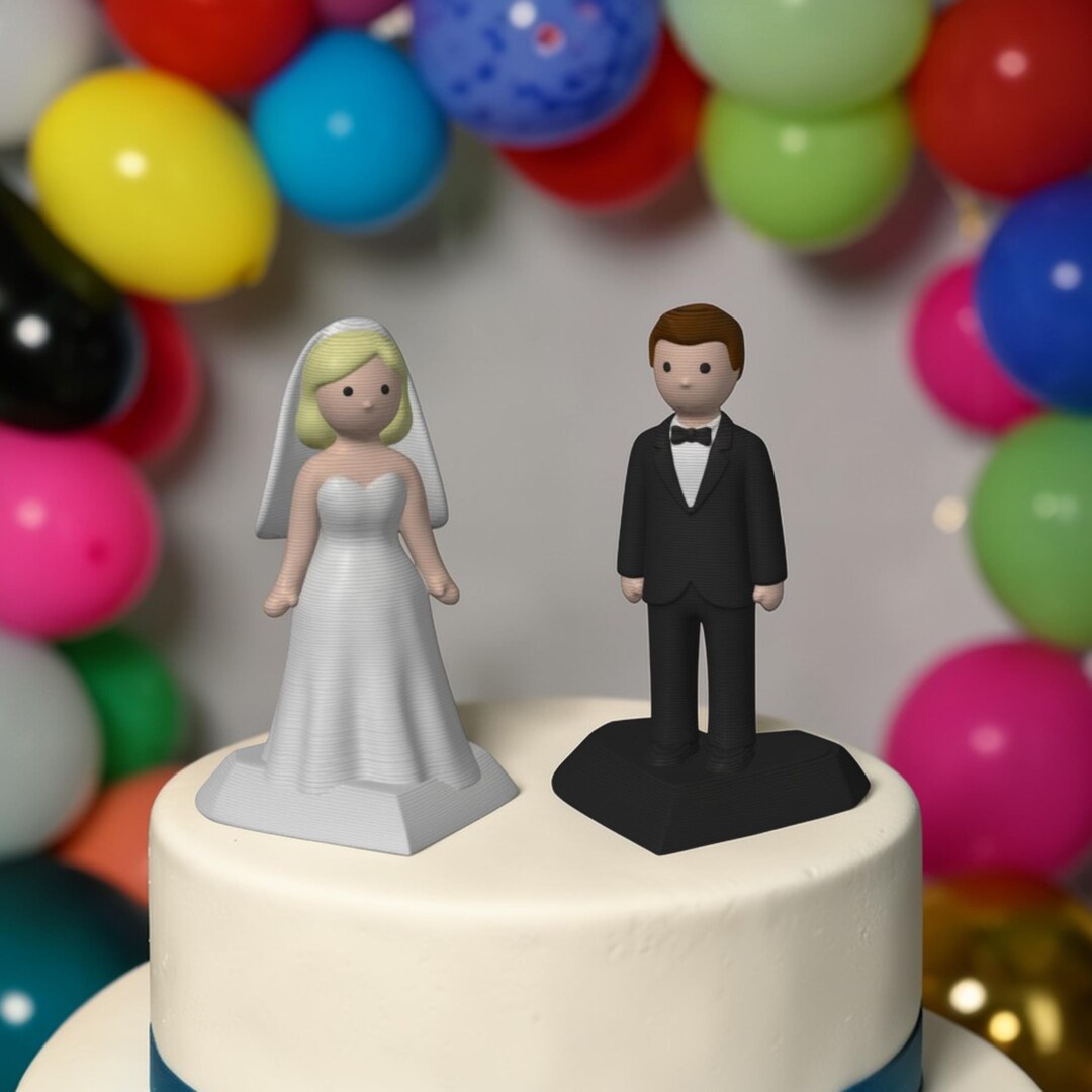 Custom 3D Printed Bride and Groom Cake Topper – 12cm Wedding Figure ...