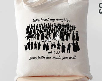 Christian Tote Bag with Bible Verse, Scripture Tote Bag, Jesus Faith Tote, Inspirational Religious Tote Bag for Women,Faith Quote Canvas Bag