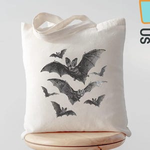 Bat Tote Bag, Halloween Gothic Tote, Vampire Bats Tote Bag, Spooky Witchy Tote, Goblincore Aesthetic Tote Bag, Reusable Witch Bag