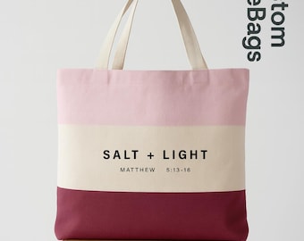 Salt and Light Tote Bag, Matthew 5:13 Bible Verse Bag, Christian Tote Bag, Be Salty Tote Bag, Faith Quote Tote, Religious Gift Bag