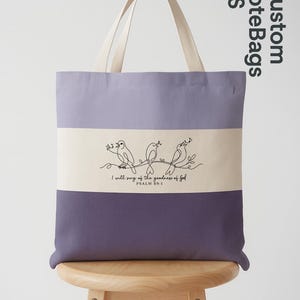 I Will Sing of the Goodness of God Tote Bag, Bible Verse Tote, Bird Christian Tote, Faith Based Gift Bag, Religious Worship Tote for Women image 6