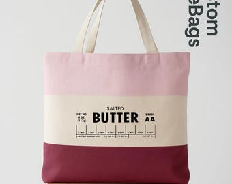Salted Butter Tote Bag, Funny Baking Tote, Foodie Gift Bag, Chef Market Bag, Butter Lover Gift, Cute Kitchen Tote, Funny Food Shopper Bag