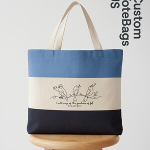 I Will Sing of the Goodness of God Tote Bag, Bible Verse Tote, Bird Christian Tote, Faith Based Gift Bag, Religious Worship Tote for Women image 4