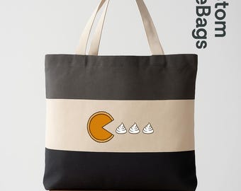 Thanksgiving Pumpkin Pie Tote Bag, Cute Fall Pumpkin Tote, Autumn Pie Canvas Bag, Thanksgiving Foodie Tote, Cozy Fall Gift Bag