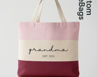 Custom Grandma Tote Bag, Personalized Gift for Nana, Mother’s Day Gift Tote, Personalized Gigi Bag