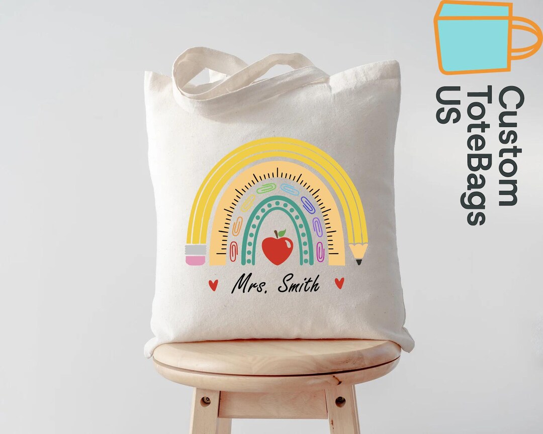 Personalized Teacher Tote Bag, Custom Teacher Gift, Back to School Tote ...