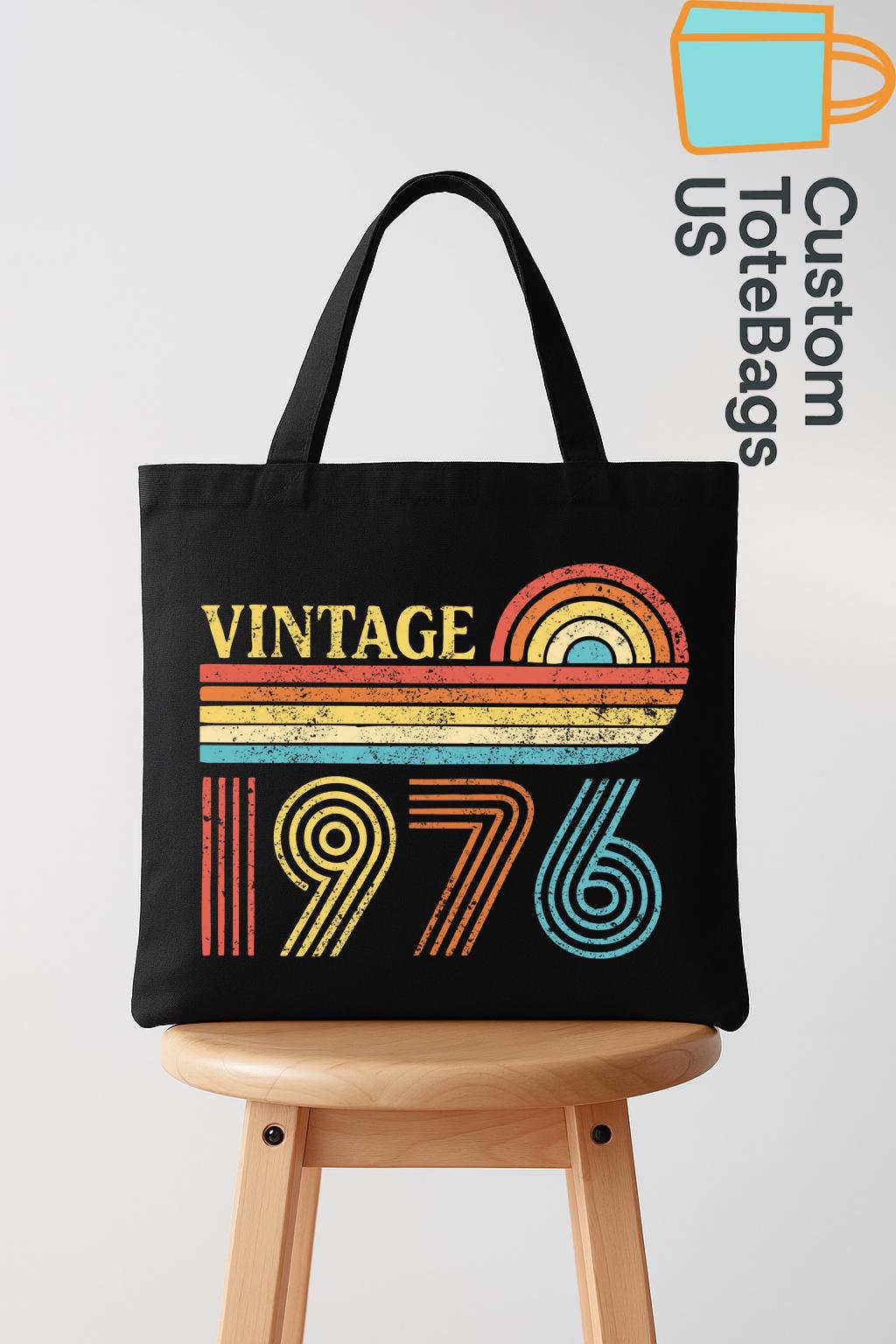 Vintage 1976 Tote Bag, Retro 50th Birthday Gift, 1976 Birthday