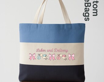 Labor and Delivery Tote Bag, Maternity Nurse Gift, OB Nurse Canvas Bag,L&D Nurse Appreciation Gift,Baby Shower Nurse Bag,Nursing Student Bag