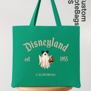 Disneyland Ghost Tote Bag, Spooky Halloween Tote Bag, California Trick or Treat Bag, Vintage Disneyland est. 1955 Tote,Mickey Ears Ghost Bag image 5