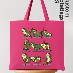 Avocado Yoga Tote Bag, Funny Avocado Canvas Bag, Foodie Yoga Lover Gift, Cute Eco Bag for Women, Fitness Grocery Bag, Kawaii Avocado Tote bild 7