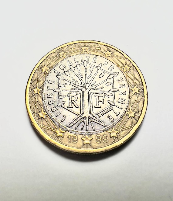 1ユーロバイメタル硬貨1999 希少！フランス 1ユーロ 1999年。生命の木 - Etsy 日本