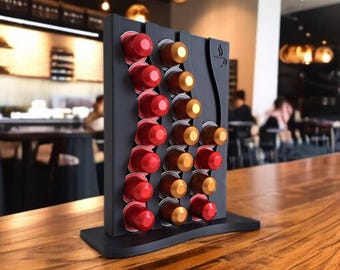 Modern Black Coffee Pod Holder: Nespresso Capsule Organizer