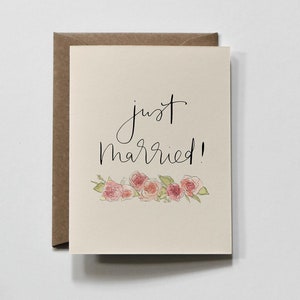 GERADE VERHEIRATET | Glückwunschkarte, Brautblumen, Hochzeitskarte, Hochzeitsblumenkarte, Geschenkkarte Hochzeit, glücklicher Hochzeitsblumenstrauß, Karten