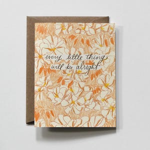 TOUT ira bien | carte de voeux, carte de voeux pensée à vous, carte de voeux bouquet floral, carte de voeux amitié colorée