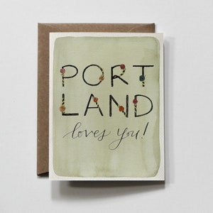 LETTERS | greeting card, portland greeting card, oregon greeting card, city of roses, forest park, city of roses card, portland food carts