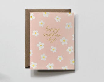 DAISIES | mother's day greeting card, handwritten mother's day, everyday card for mom, i love my mom card, modern colorful mom card