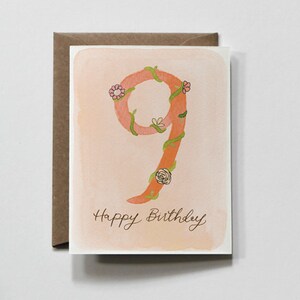 NEUF | Carte de voeux de 9e anniversaire, carte de neuvième anniversaire, carte pour neuvième anniversaire, carte d'anniversaire de neuf ans, neuvième anniversaire, carte de 9e anniversaire
