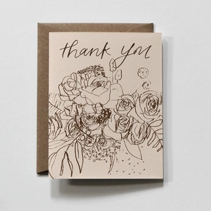 SIMPLE | FLORALE carte de vœux, merci en sourdine, merci floral, merci fleurs, bouquet de remerciement, carte de remerciement moderne, merci