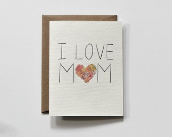 mother's day FLORAL LOVE  | mother's day greeting card, everyday card for mom, i love you so much mom card, happy mother's day, mother's day