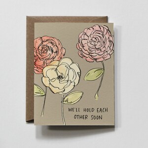 TENDEZ-VOUS | carte de voeux, nous nous serrerons bientôt, carte de voeux florale, carte pour un ami, carte de relation longue distance