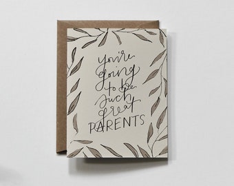 GREAT PARENTS | greeting card, new parents, card for new parents, congrats baby card, welcome baby card, you're going to be great parents