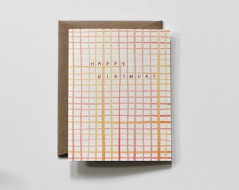 BLOCKS | birthday greeting card, minimalist modern pink birthday card, birthday card for him, birthday card for her, adult birthday card