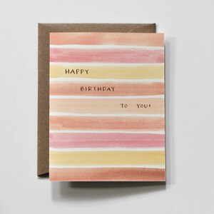 BIRTHDAY LINES | birthday greeting card, colorful birthday card, bright watercolor birthday card, birthday gift card for her, birthday card