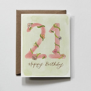 EENENTWINTIG | 21e verjaardag wenskaart, 21e verjaardagskaart cadeau, kaart voor 21e verjaardagsfeestje, 21-jarige verjaardagskaart, 21e verjaardag