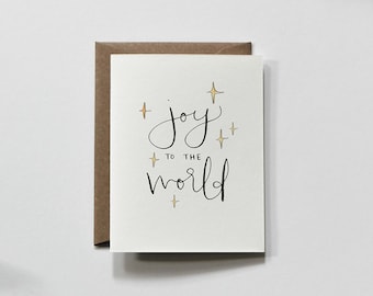 JOY to THE WORLD christmas card | christmas greeting card, holiday greeting card, card for christmas gift, christmas star card