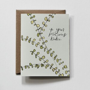 PRECIOUS BABE | carte de vœux bébé, à votre précieuse carte de vœux bébé, carte de douche de bébé, carte de bébé pour les amoureux des plantes, nouvelle carte bébé bleue