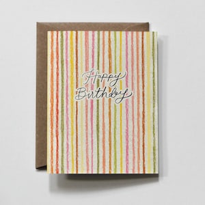 STRIPES | birthday greeting card, groovy stripes birthday card, birthday card for her, birthday card for wife, colorful birthday card