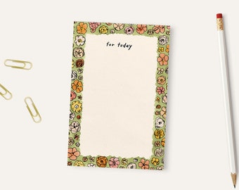 FOR TODAY | notepad, tear off notepad, botanical notepad, sustainable gifts, small notepad, office gifts, cute notepad, notes notepad