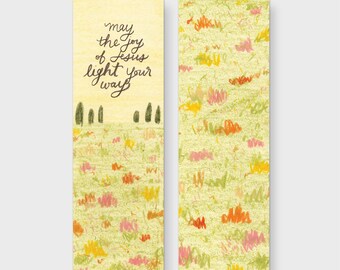 landscape | colorful floral christian bookmark 2" x 6"