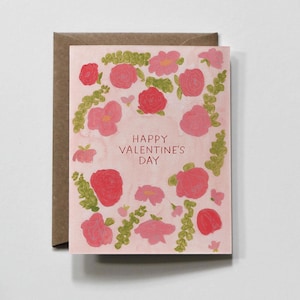 DOUCE SAINT-VALENTIN | carte de voeux pour la saint-valentin, soyez ma saint-valentin, saint-valentin floral rose, saint-valentin pour elle