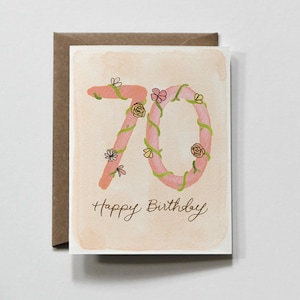 SEVENTY | 70th birthday greeting card, 70th birthday card gift, card for 70th birthday party, 70 year old birthday card, 70th birthday party