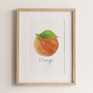 ORANGE | orange print, art print, fruit art, fruit wall decor, kitchen wall art, minimalist wall art, food wall art, food print