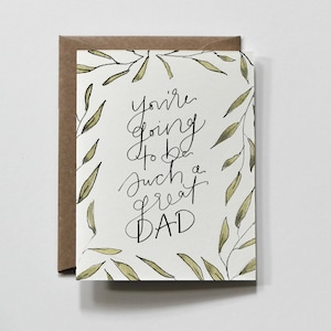 GEWELDIGE VADER | baby wenskaart, je gaat zo'n geweldige vader kaart, baby aankondigingskaart voor papa, baby douche kaart, plant baby kaart