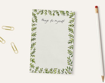 THINGS FOR MYSELF | notepad, tear off notepad, botanical notepad, sustainable gifts, small notepad, office gifts, floral notepad